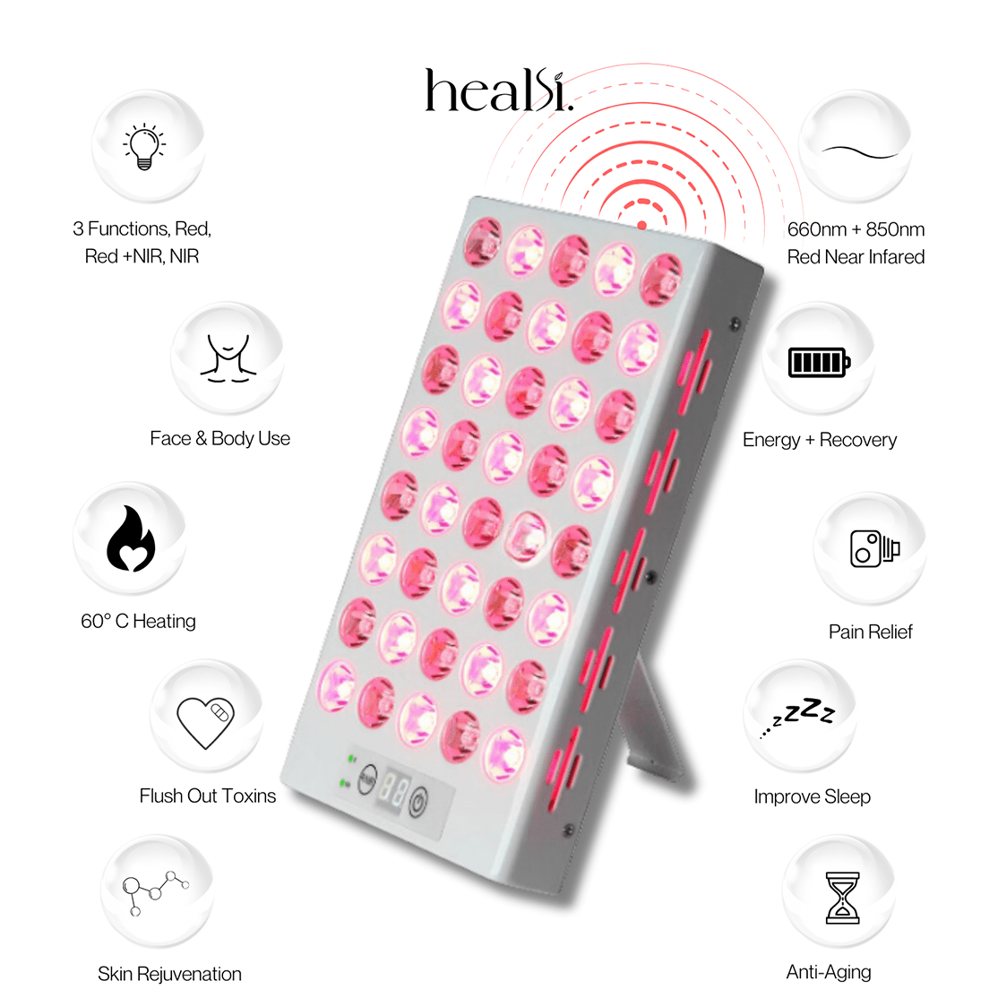 LED Red Light Infrared Therapy At Home Standing Panel